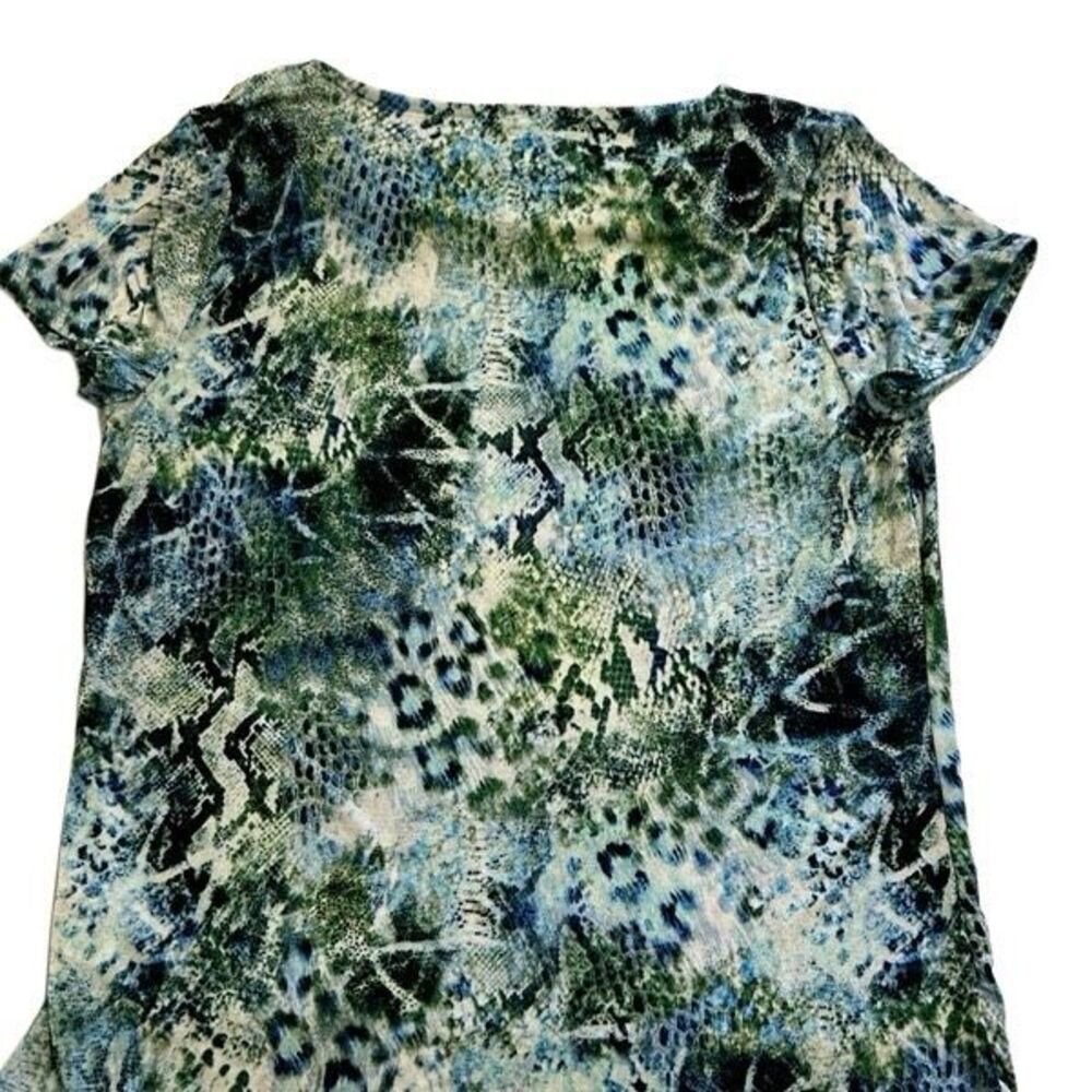 Lot of 2 Jaclyn Smith Collection Snakeskin Print Cowl Neck Career Blouses Size M - Picture 4 of 13
